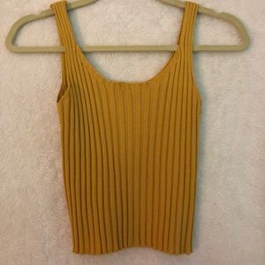 Yellow Ribbed (Knitted) Tank Top - M